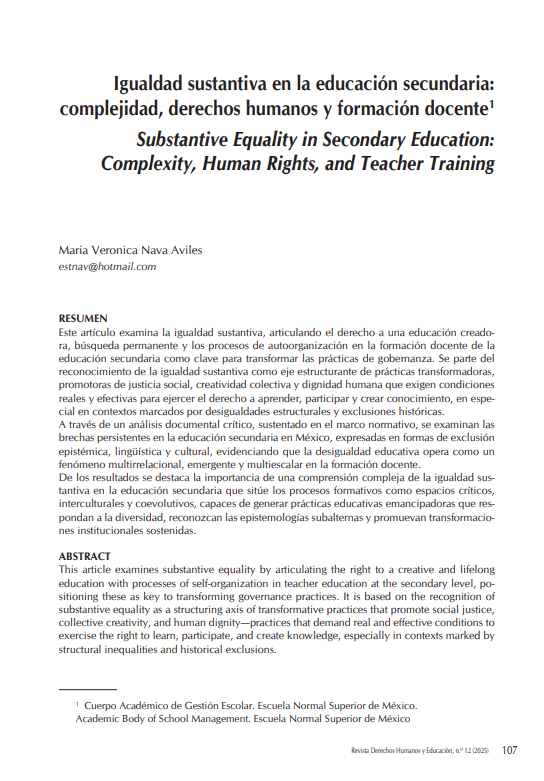 Igualdad sustantiva en la educación secundaria