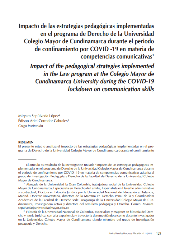 Impacto de las estrategias pedagógicas implementadas en el programa de Derecho de la Universidad